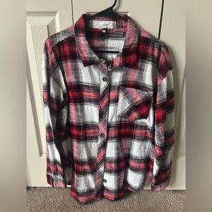 Maurices Plaid Button Down Shirt - Red, Black, and White